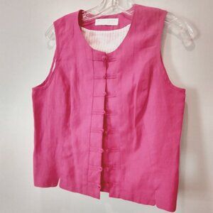 NWOT Valerie Stevens Hot Pink Linen Vest Size 4